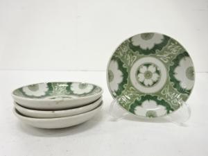 古伊万里　印判手　桜　小皿　4客